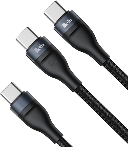 Baseus Flash Series One-for-two Fast Charging Data Cable Type-C to C+C 100W 1.5m image