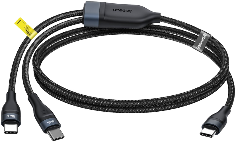 Baseus Flash Series One-for-two Fast Charging Data Cable Type-C to C+C 100W 1.5m image